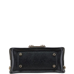 フルラ チェーン ショルダーバッグ ブラック ゴールド レザー レディース Furla 【中古】