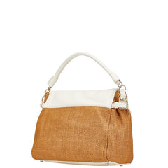 ケイトスペード ハンドバッグ ショルダーバッグ 2WAY ベージュ ホワイト ラフィア レザー レディース Kate Spade 【中古】