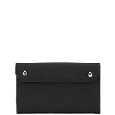 サルヴァトーレフェラガモ ガンチーニ 長財布 ブラック キャンバス レザー レディース Salvatore Ferragamo 【中古】