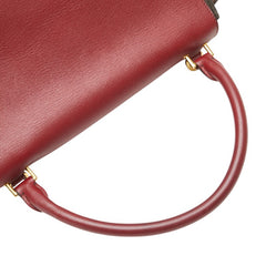 セリーヌ トラペーズ トリコロール ハンドバッグ ショルダーバッグ 2WAY ブラウン レッド レザー スエード レディース CELINE 【中古】