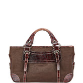 セリーヌ ブギーバッグ ハンドバッグ ブラウン キャンバス レザー レディース CELINE 【中古】