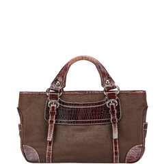 セリーヌ ブギーバッグ ハンドバッグ ブラウン キャンバス レザー レディース CELINE 【中古】