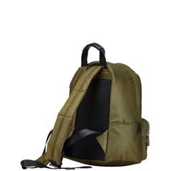 サマンサタバサ ロゴデザイン リュック バックパック カーキ ブラック ナイロン レザー レディース Samantha Thavasa 【中古】