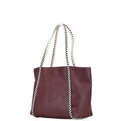 ケイトスペード ハンドバッグ トートバッグ ワインレッド ホワイト ブラック レザー レディース Kate Spade 【中古】