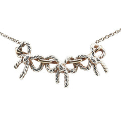 ティファニー トリプル リボン ネックレス SV925 シルバー K18YG イエローゴールド コンビ レディース TIFFANY&Co. 【中古】