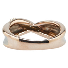 K18PG ピンクゴールド Pt900 プラチナ コンビ ダイヤ0.03ct リング 指輪 レディース 7号 【中古】