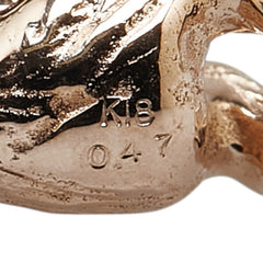 K18PG ピンクゴールド アクアマリン0.47ct ウサギ ラビット 兎 モチーフ ペンダントトップ レディース 【中古】