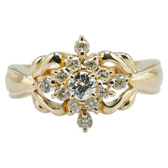 K18YG イエローゴールド ダイヤ0.50ct リング 指輪 レディース 12号 【中古】