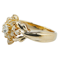 K18YG イエローゴールド ダイヤ0.50ct リング 指輪 レディース 12号 【中古】