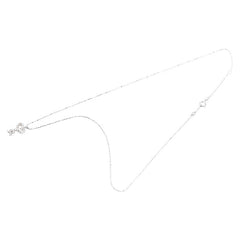 K18WG ホワイトゴールド ダイヤ0.25ct ハート 鍵 キー モチーフ ネックレス レディース 【中古】