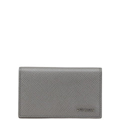 プラダ サフィアーノ カードケース グレー レザー レディース PRADA 【中古】
