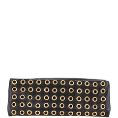 プラダ 三角ロゴプレート ペンケース ポーチ ブラック レザー レディース PRADA 【中古】