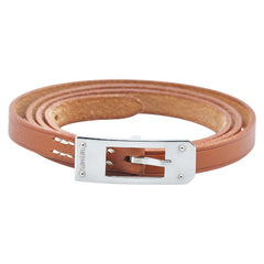 エルメス ケリーアルディオン 3連 ブレスレット ブラウン レザー レディース HERMES 【中古】