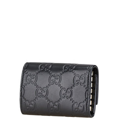 グッチ グッチシマ リボン 6連 キーケース 388682 ブラック レザー レディース GUCCI 【中古】
