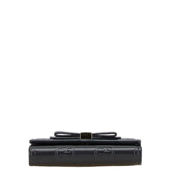 グッチ グッチシマ リボン 6連 キーケース 388682 ブラック レザー レディース GUCCI 【中古】