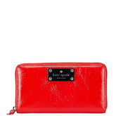 ケイトスペード ラウンドファスナー 長財布 レッド エナメル レディース Kate Spade 【中古】