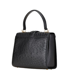 フランクオリビエ frank olivie ハンドバッグ ショルダーバッグ 2WAY ブラック オーストリッチ オーストリッチ レディース 【中古】