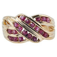 K18YG イエローゴールド ルビー0.69ct リング 指輪 レディース 12号 【中古】