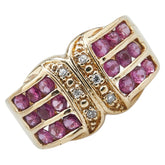 K18YG イエローゴールド ルビー1.21ct ダイヤ0.05ct リング 指輪 レディース 13号 【中古】