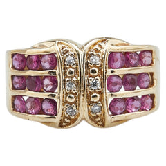 K18YG イエローゴールド ルビー1.21ct ダイヤ0.05ct リング 指輪 レディース 13号 【中古】