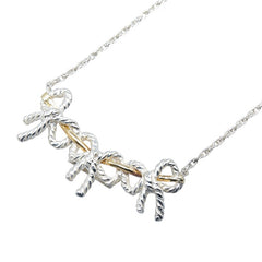 ティファニー トリプルリボン ネックレス シルバー ゴールド SV925 シルバー K18 ゴールド コンビ レディース TIFFANY&Co. 【中古】