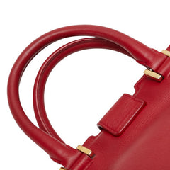 サンローラン Yライン プチカバス ハンドバッグ ショルダーバッグ 2WAY 311210 レッド レザー レディース SAINT LAURENT 【中古】