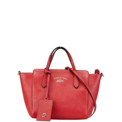 グッチ スウィング ミニ ハンドバッグ ショルダーバッグ 2WAY 368827 レッド レザー レディース GUCCI 【中古】
