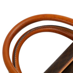 セリーヌ マカダム ハンドバッグ ブラウン PVC レザー レディース CELINE 【中古】