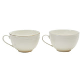 サンローラン ティーカップ ソーサー 2個セット ホワイト ゴールド 陶器 レディース SAINT LAURENT 【中古】