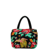 フェイラー 花柄 ハンドバッグ ブラック マルチカラー パイル レディース FEILER 【中古】