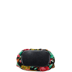 フェイラー 花柄 ハンドバッグ ブラック マルチカラー パイル レディース FEILER 【中古】