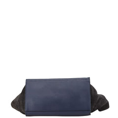 セリーヌ トラペーズ トリコロール ハンドバッグ ショルダーバッグ 2WAY ブラウン ブラック ネイビー レザー スエード レディース CELINE 【中古】