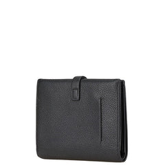 バーバリー TBロゴ 二つ折り財布 ブラック レザー レディース BURBERRY 中古