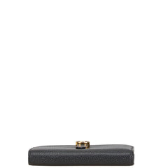 バーバリー TBロゴ 二つ折り財布 ブラック レザー レディース BURBERRY 中古