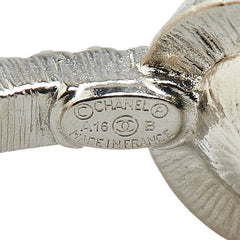 シャネル ココマーク ラインストーン フープ スタッド 片耳ピアス シルバー メタル レディース CHANEL 【中古】