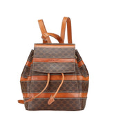 セリーヌ マカダム リュック バックパック ブラウン PVC レザー レディース CELINE 【中古】