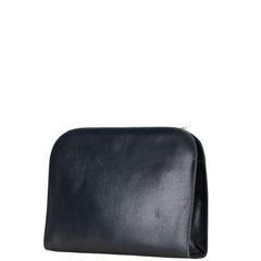 サルヴァトーレフェラガモ ガンチーニ チェーン 斜め掛け ショルダーバッグ P21 0587 ネイビー レザー レディース Salvatore Ferragamo 【中古】