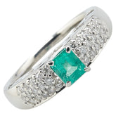 ノーブランド Pt900 プラチナ エメラルド0.71ct ダイヤ0.44ct リング 指輪 レディース no brand 15.5号 【中古】