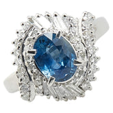 ノーブランド Pt900 プラチナ サファイア2.04ct ダイヤ0.778ct リング 指輪 レディース no brand 16号 【中古】