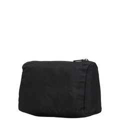 プラダ 三角ロゴプレート ポーチ ブラック ナイロン レディース PRADA 【中古】