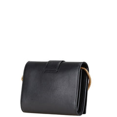 サンローラン クラシック Yライン サッチェル スモール チェーンショルダーバッグ 311215 ブラック レザー レディース SAINT LAURENT 【中古】