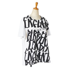 バーバリー ロゴ 半袖Tシャツ サイズ:M ホワイト ブラック コットン メンズ BURBERRY 【中古】
