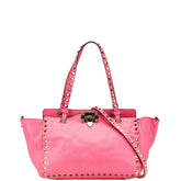 ヴァレンチノ ロックスタッズ ハンドバッグ ショルダーバッグ 2WAY ピンク レザー レディース Valentino 【中古】