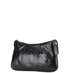 斜め掛け ショルダーバッグ ブラック パイソン レザー レディース 【中古】