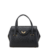オーストリッチ ハンドバッグ ブラック オーストリッチ レディース ostrich 【中古】