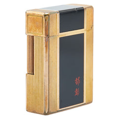 デュポン ライン1 都彭 ローラー式 喫煙具 着火不可 ガスライター ゴールド ブラック ラッカー メンズ Dupont 【中古】