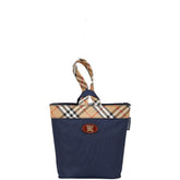 バーバリー ノバチェック シャドーホース ポーチ 小物入れ ネイビー マルチカラー ナイロン レディース BURBERRY 【中古】