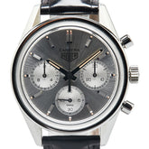 タグホイヤー カレラ 創業160周年記念 リミテッドエディション 腕時計 CBK221B.FC6479 自動巻き シルバー文字盤 ステンレススチール レザー メンズ TAG HEUER 【中古】