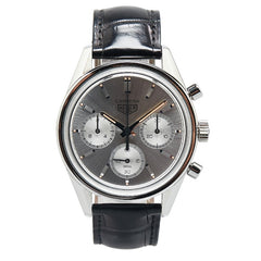 タグホイヤー カレラ 創業160周年記念 リミテッドエディション 腕時計 CBK221B.FC6479 自動巻き シルバー文字盤 ステンレススチール レザー メンズ TAG HEUER 【中古】