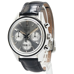 タグホイヤー カレラ 創業160周年記念 リミテッドエディション 腕時計 CBK221B.FC6479 自動巻き シルバー文字盤 ステンレススチール レザー メンズ TAG HEUER 【中古】